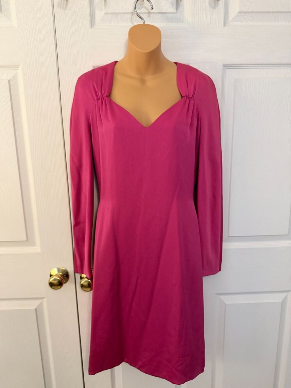 Vintage Ruth Chagnon Womens Pink Knee Length Dress Sweetheart Neckline L